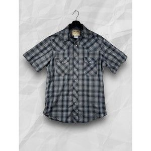 Wrangler Western Shirt Short Sleeve Pearl Snap Button Up Men's Size M?